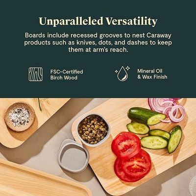 Tavola da taglio di legno di betulla da 10 x 7 pollici rivestita con finitura a cera di olio minerale sicuro per l'alimentazione