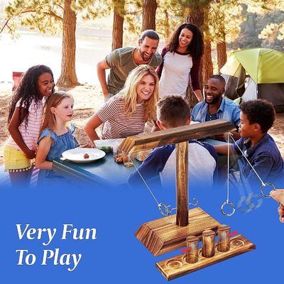 Gioco di lancio di anelli di legno massello con gancio popolare personalizzato per l'esperienza di apprendimento del bar