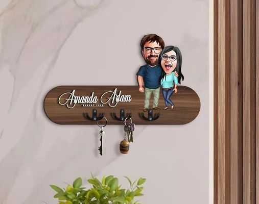 Logo personalizzato Organizzatore di porta chiavi in legno per lo stoccaggio domestico personalizzato