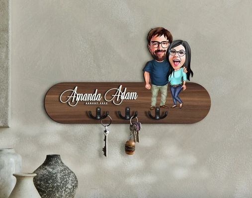 Logo personalizzato Organizzatore di porta chiavi in legno per lo stoccaggio domestico personalizzato