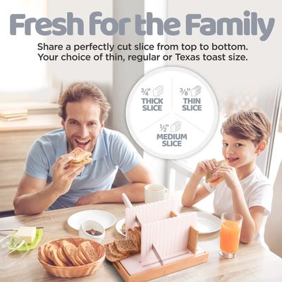 Tagliatrice di pane di legno con silicone antiscivolo e base super stabile Tagliatrice di legno artigianale