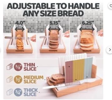 Tagliatrice di pane di legno con silicone antiscivolo e base super stabile Tagliatrice di legno artigianale