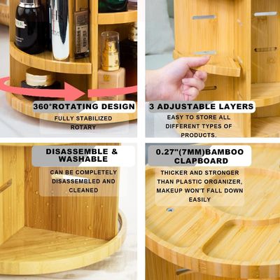 Regolabile Vanity Makeup Holder Rack Cosmetici Display Box di archiviazione con logo personalizzato accettabile