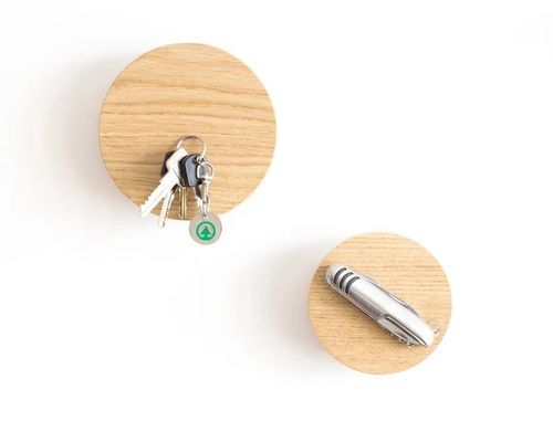 Tenitore chiave magnetico in legno per il muro Oak Hook