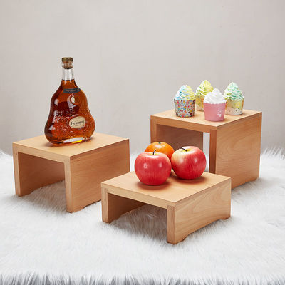 Accettato OEM ODM 25x39cm Oak Wood Biscuit Cake Dessert Stand per l'ora del tè pomeridiano