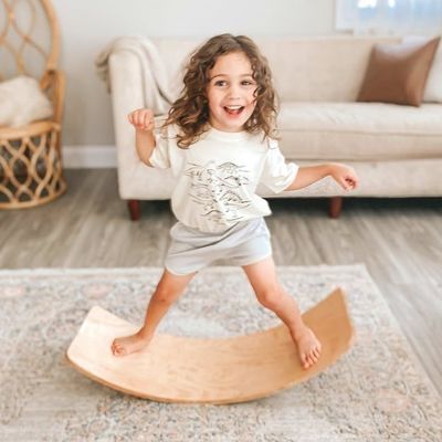 Logo personalizzato Wood Wobble Board Set di 2 per adulti in palestra e surf gioco Montessori