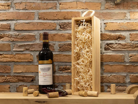 Scatola di vino di legno rettangolare con stampa personalizzata anniversario di matrimonio