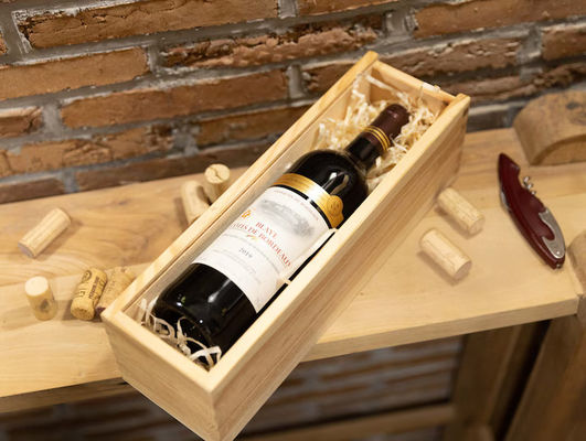 Scatola di vino di legno rettangolare con stampa personalizzata anniversario di matrimonio