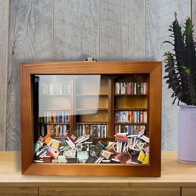 Scatola di fiammiferi per libri in legno Mini Scatola di fiammiferi per libri Scatola di libreria Disegno contemporaneo per la decorazione domestica