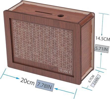 7.87 * 5.71 * 2.64 pollici Banche di denaro in legno per adulti personalizzabili e durevoli