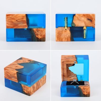 Single Slot Piccola scatola di anello in legno fatta a mano per ordini personalizzati Elegante imballaggio gioielli vintage