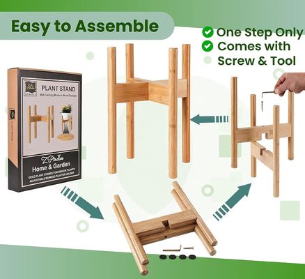 Stand per piante in legno di bambù regolabile Ideale per vasi da 8 10 e 12 pollici e vasi da fiori