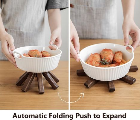 Logo personalizzato Acceptabile Legno Nero Noce Trivet Set per piatti caldi e pentole