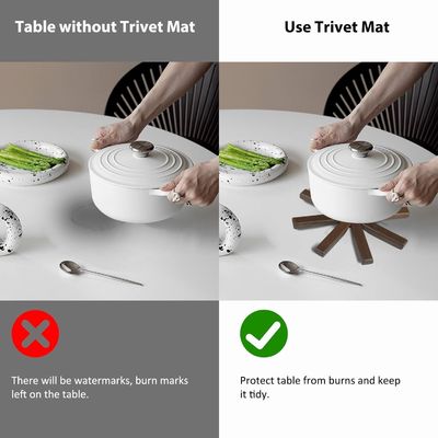 Logo personalizzato Acceptabile Legno Nero Noce Trivet Set per piatti caldi e pentole