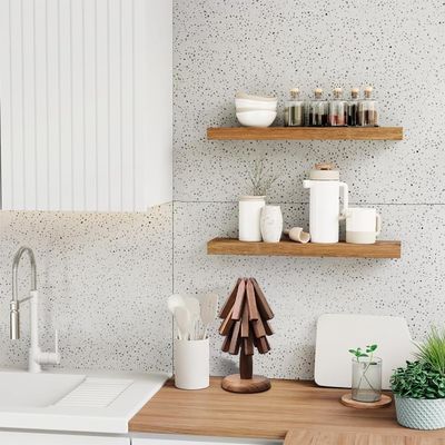 Logo personalizzato Acceptabile Legno Nero Noce Trivet Set per piatti caldi e pentole