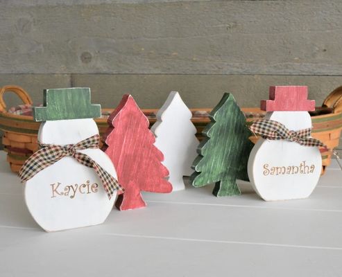 Logo personalizzato su richiesta Albero di Natale in legno rustico Decorazione da tavolo Albero primitivo