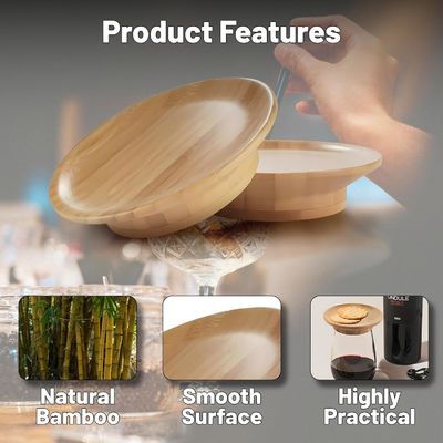 Fai risaltare la tua festa Topper in vetro di vino in legno di bambù per coppe di vino sotto le coppe