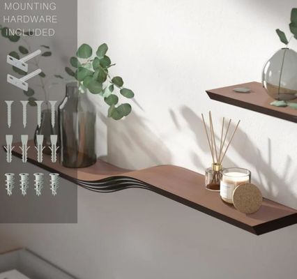 Arredamento per la casa moderna Logo personalizzato Unico Legno fatto a mano libreria a parete galleggiante