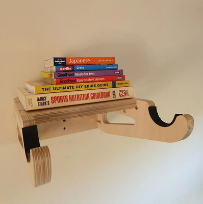 Soggiorno Montaggio a muro in bicicletta in legno con scaffale Multifunzionale e Smart Storage Design