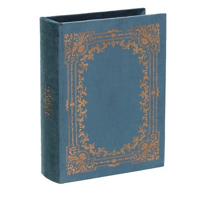 Scatola di stoccaggio di oggetti di prima necessità in legno in forma di libro decorativo a mano con stampa a schermo/bruciato