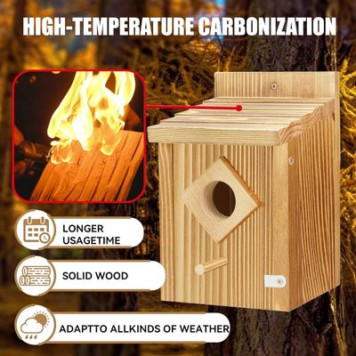 Casella di nidificazione Bluebird con costruzione in legno e trattamento di vernice spray impermeabile