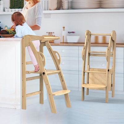 Logo personalizzato accettabile in legno cucina passo sgabello aiuto torre in piedi per bambini piccoli