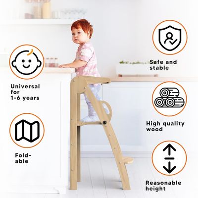 Logo personalizzato accettabile in legno cucina passo sgabello aiuto torre in piedi per bambini piccoli