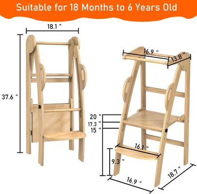Logo personalizzato accettabile in legno cucina passo sgabello aiuto torre in piedi per bambini piccoli
