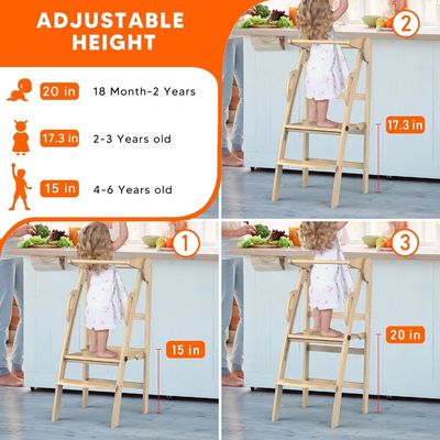 Logo personalizzato accettabile in legno cucina passo sgabello aiuto torre in piedi per bambini piccoli