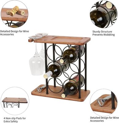 Scatola di vino in legno in rilievo con vassoio realizzato a mano contiene 6 bottiglie e 2 bicchieri