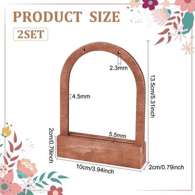 Ordine su misura Accettabile In legno Arco in forma di orecchino Display Stand con base di cocco