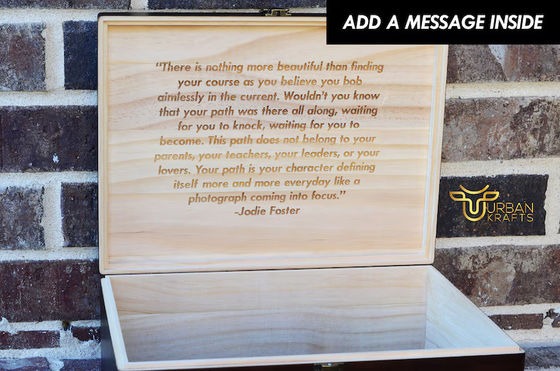 6.2*6.2*4.48 Scatola di legno personalizzata Vase da tavola Scatola di souvenir per il 5° anniversario