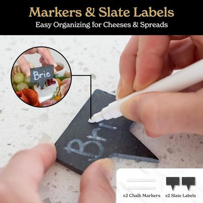 Personalizzazioni in bambù di colore naturale Cheese Board And Knife Set Charcuterie Boards Gift Set