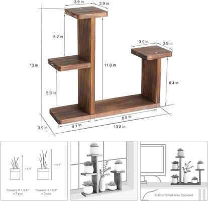 Salotto Display Rack per Erbe Succulente Quadrato Portante di Mensola Ambientale Fiore