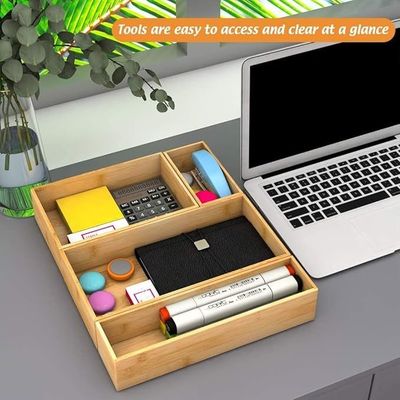 Organizzare posate con logo personalizzato Multi- Deep Divider cassetto scatola di stoccaggio in legno