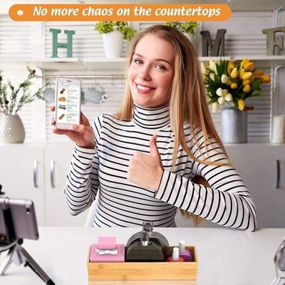 Organizzare posate con logo personalizzato Multi- Deep Divider cassetto scatola di stoccaggio in legno