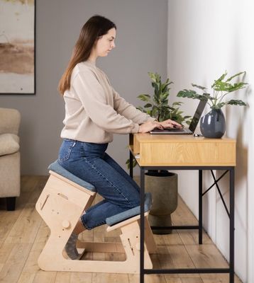 Soggiorno Sedile a ginocchio in legno Stampa bruciata Regolabile e regalo personalizzato