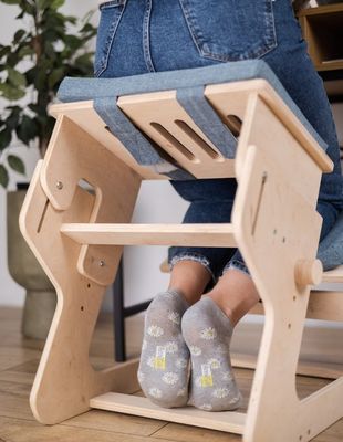 Soggiorno Sedile a ginocchio in legno Stampa bruciata Regolabile e regalo personalizzato