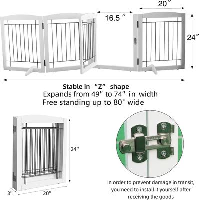 Apparecchi domestici Porta di cucciolo in legno Scale Porta pieghevole indipendente per interni