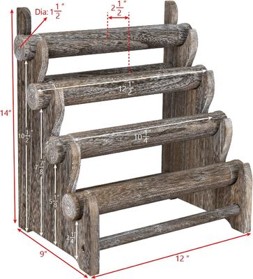 In legno 4 livelli di gioielli braccialetto Display Stand Organizzatore Portatore Home Storage 12 W x 9 D x 14 H