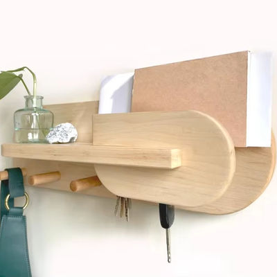 Organizzatore di ingresso del soggiorno montato sul muro scaffaletto per cappotti con porta chiavi con logo personalizzato