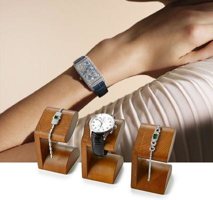 Display con polso unico Acacia Wood Watch Stand Vitrina in legno con serigrafia