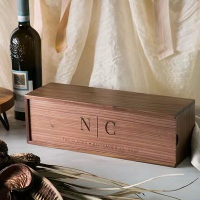 Squisita scatola di vino di legno di noce Scatola di legno per regalo di nozze Scatola di vino di pino Champagne