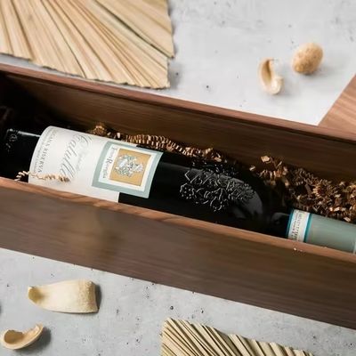 Squisita scatola di vino di legno di noce Scatola di legno per regalo di nozze Scatola di vino di pino Champagne