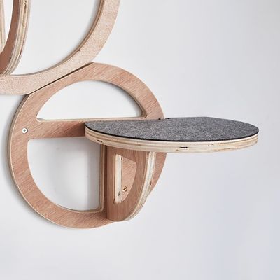 Mensole per gatti montate a muro in legno Set di 3 case per gatti sostenibili in compensato di pino