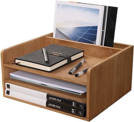 Organizzatore di cartelle di archivio per desktop in legno per ufficio