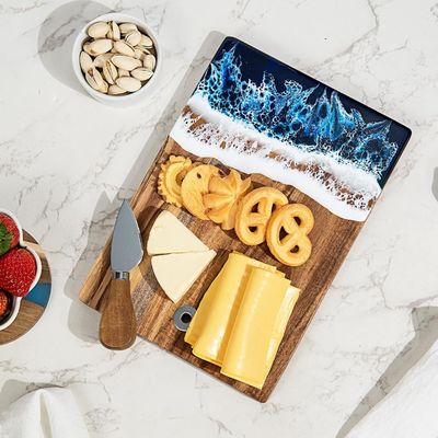 Disegno di carta per la ristorazione di alimenti a base di legno di acacia