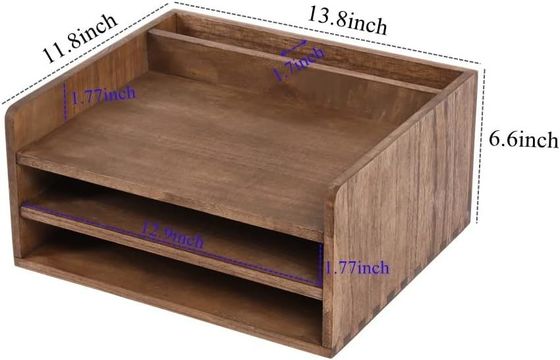 Organizzatore di cartelle di archivio per desktop in legno per ufficio