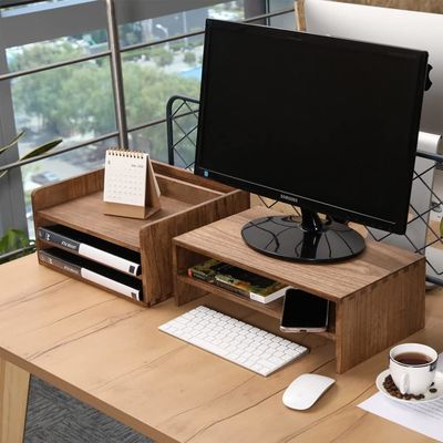 Organizzatore di cartelle di archivio per desktop in legno per ufficio