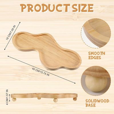 202407 vassoio decorativo in legno supporto a piedistallo in legno irregolare per la decorazione domestica